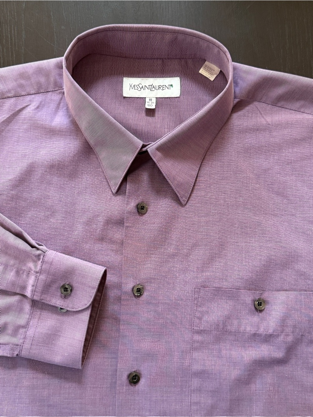 YSL Yves Saint Laurent Purple Dress Shirt - Long Sleeve Button-Down 18 34-35 XL